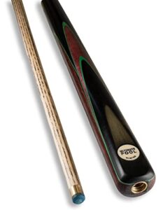 Ultimate Pool "Master 3/4 Length Green & Purple Heart Pool Cue - An eye-catching cue decorated with green veneers