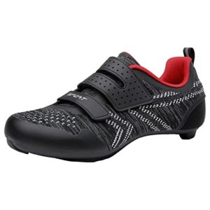 Men's Bicycle Shoes Road Cycling Sneakers Mesh Lightweight Self-Adhesive Compatible Peloton with Delta Cleats