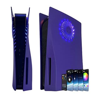 PS5 Faceplate mit RGB-Lichtstreifen und Staubfilter für Kühlungsöffnungen DOBEWINGDELOU 400+ Effekte LED-Lichtring Konsolenabdeckung für PlayStation 5 Disc Edition DIY Dekoration Kit Zubehör Lila