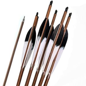 ACCMOS 6/12pcs Hunting Arrow Spine 350 400 500 600 700 Wood Grain Skin Carbon Arrow ID 6.2 mm Compound Bow Recurve Bow Archery Arrows