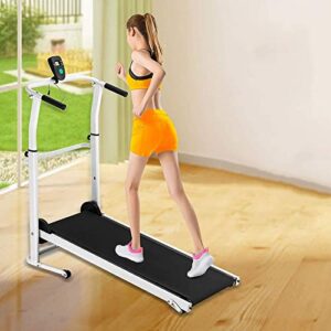 FBITE Sports Treadmill Small Foldable Mechanical Treadmill for Household