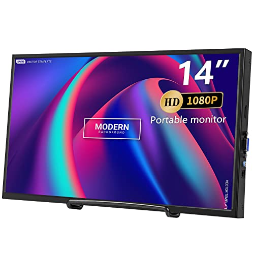 14 Inch Portable Monitor HDMI Bnztruk 1920&times;1080 Full HD IPS Screen Display with HDMI & VGA for Raspberry Pi