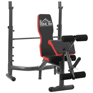 HOMCOM Multifunctional Exercise Set Weight Bench W/Preacher Curl