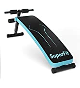 COSTWAY Sit Up Bench, Foldable Abdominal Training Workout Machine with 4 Adjustable Height Settin...