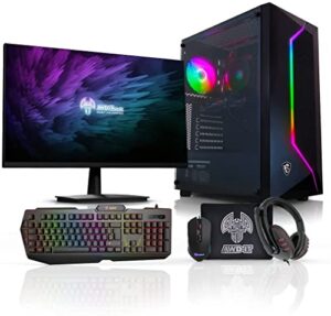 AWD-IT Gaming PC Package: AMD Ryzen 5 5600G 4.4GHz | B450M | 16GB 3200MHz | 240GB SSD + 1TB HDD | WiFi | Windows 11 | 100R Gaming Case | Keyboard