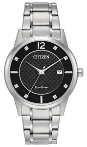 Citizen Eco-Drive Men's Diamond Watch with Black Dial