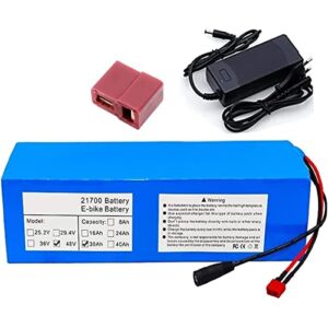 48V 30Ah E-Bike Li-Ion Battery High Power Battery 21700 Electric Bicycles Lithium Battery Pack for 200-1000W Motor Electric Scooters with BMS Charge