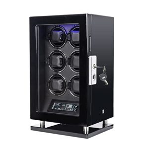 DUKWIN Watch Winder for 2/3/4/6/8/12 Automatic Watches with Key and Fingerprint Unlock 2 in 1