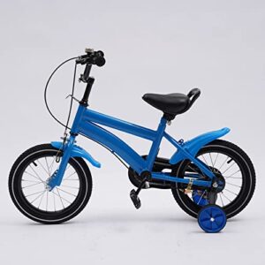 Kids Bike 14" Unisex Children Boys/Girls Cycling Bicycle-White blue red 14 Inch Children's Bike Kids Bike with Training Wheels Children Cycling (Blue)
