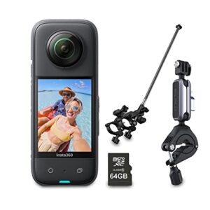 Insta360 X3 360 Degree Action Camera BIKER Kit includes PGYTECH Third-Person Bike Handlebar Mount + 64GB Micro SDHC Memory Card