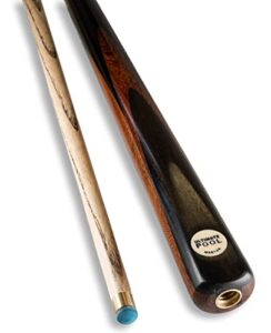 Ultimate Pool "Master x4 Redwood splicing plus Ebony front splice- A vibrant 3/4 length pool cue featuring 4 redwood splices and an ebony front splice