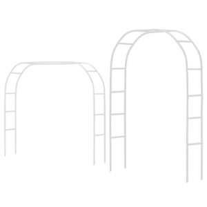 QHYTL Garden Furniture Large Metal Garden Archs Green White Black