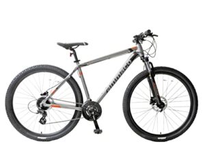 Ammaco Evo V 29er 29" Wheel Mountain Bike 24 Speed Hydraulic Disc Brakes Hardtail Front Suspension Gunmetal Alloy