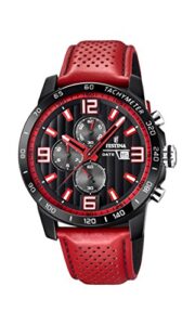 Festina 'The Originals collection' Men's Quartz Watch with Black Dial Chronograph Display and Red Leather strap F20339/5