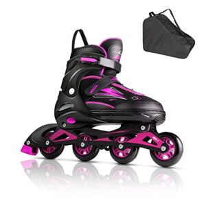 Hikole Inline Skates for Women and Men Inline Skates Adjustable for Women and Adults Size 10 Inline Skates for Outdoor and Indoor Purple Roller Women Blades