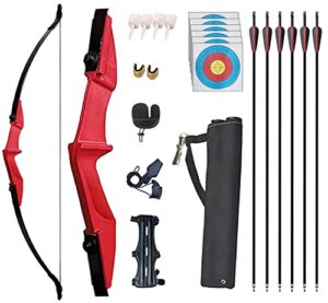 Monleap Archery 53" Takedown Recurve Bow and Arrows Set for Adults Longbow Kit Left and Right Hand Straight Bow for Beginner Hunting Shooting Practice