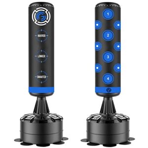 Free Standing 6FT Punching Bag - Boxing Bag With Targets Heavy Pedestal Bag (Black/Blue)