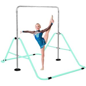 FBSPORT Kids Gymnastics Bar with Adjustable Height Folding Horizontal Bar Expandable Junior Gymnastics Equipment for Kids Home Indooor Outdoor Training