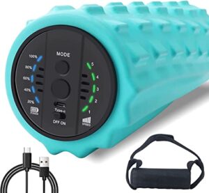 COOBST Vibrating Foam Roller Massager –Electric Foam Roller with 5 Vibration Intensities – Rechargeable Battery – Durable EVA Foam & Solid Core – Fitness