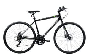 Ammaco Ridgeway 700c Mens Sports Hybrid Commuter Fitness Bike 19 Inch Frame Black