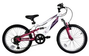 Basis Princess 20" Girls Full Suspension Mountain Bike - White/Pink