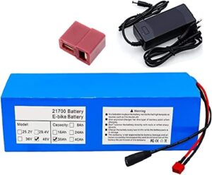 stdpcxz 48V 30Ah E-Bike Li-Ion Battery 1000W High Power Battery 30000Mah 21700 Electric Bicycles Lithium Battery Pack Power Tools Electric Scooters with BMS + Charger 54.6V 48V 30Ah
