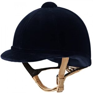 Charles Owen Hampton ROUND FIT Riding Hat - Navy Blue