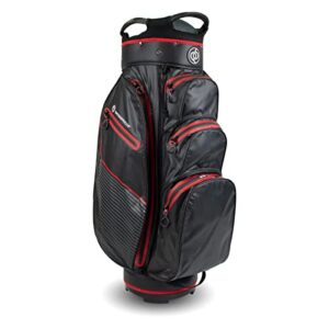 PowerBug Waterproof Golf Cart Bag - Black/Red - Lightweigh