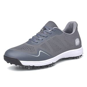 Youngtie Golf Shoes Men Outdoor Waterproof Non-Slip Wear-Resistant Pro Spikes Rubber Sole All Year Golf Shoes