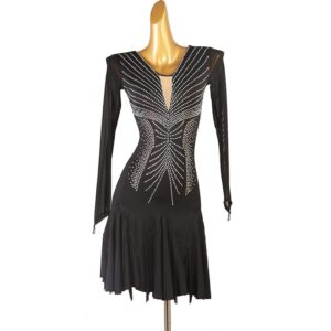 ZYDSN Latin Dance Competition Dresses for Women Fringe Cha Cha Performance Skirt Ballroom Dance Costumes Tango Dancing Dress