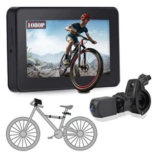 Bike Mirror Bicycle Rear View Camera 1080P with 4.3" Color Night Vision Screen