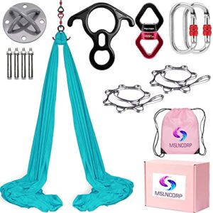 MSLNCORP Aerial Silks 11 Yards Aerial Yoga Hammock Yoga Swing Set Aerial Silk Trapeze Swing Aerial Hammock Silks For Home Aerial Yoga Swing Silk Aerial Yoga Aerial Silk Yoga Hammock