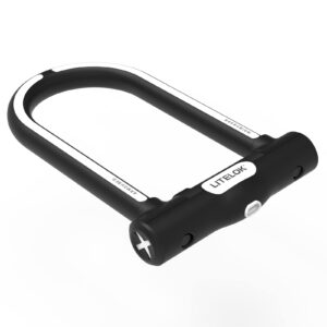 LITELOK X1 Armoured D-Lock | Black | Anti Angle Grinder Bicycle Lock | 200mm