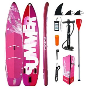 Luxmars SUP Inflatable Stand UP Paddle Board 11'5"x33"x6" Ultra-Light with ISUP Paddle Pump Backpack Leash For Woman Man Adults Youth (Summer Tree)