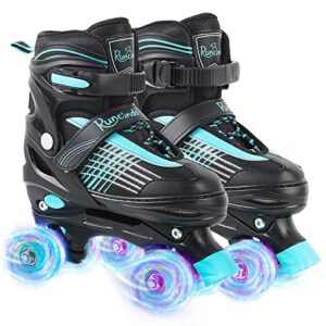 Runcinds Adjustable 4 Size Toddler Roller Skates for Boys Girls Women with Light up Wheels