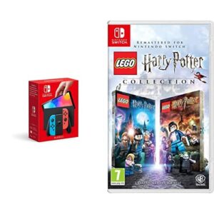 Nintendo Switch (OLED Model) - Neon Blue/Neon Red + LEGO Harry Potter Collection (Nintendo Switch)