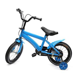 Children's Bicycle 14 Inch Kids Bike Beginner Bike with Training Wheel Scarbon Steel Kids Bike Height Adjustable Kids Bike with Fenders for Kids 3-6 Years Old