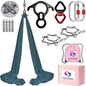 MSLNCORP Aerial Silks 11 Yards Aerial Yoga Hammock Yoga Swing Set Aerial Silk Trapeze Swing Aerial Hammock Silks For Home Aerial Yoga Swing Silk Aerial Yoga Aerial Silk Yoga Hammock
