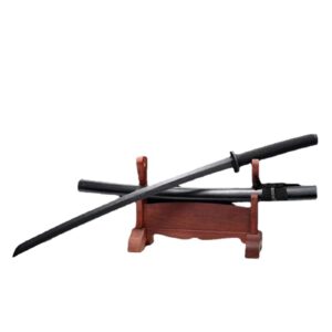 CClz Wooden,Sword Weapon All Black Wood Katana with Sheath