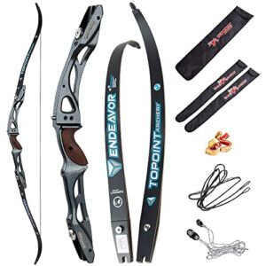 18-44lbs Archery Recurve Bow ILF Bow Riser and Limbs 66/68/70 Inch Aluminum Riser Takedown Recurve Bow for Athletic Competitio