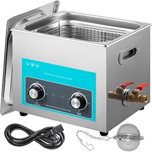 Mophorn Knob Ultrasonic Cleaner 40kHz Ultrasonic Cleaning Machine Knob Control Sonic Cleaner 304 Stainless Steel Cleaner Machine with Heater & Timer for Cleaning Jewelry Eyeglasses Watches