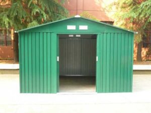 GARDEN SHED METAL Width 236 x Depth 303 cms WITH BASE Gree
