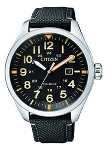 Citizen Men's Analogue Quartz Eco Drive Watch Aviator with Nylon Strap