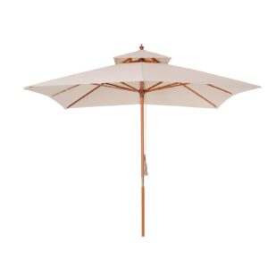 Yiibcio Beach Umbrella 3x3m Patio Garden Sun Umbrella Parasol Sunshade Folding Outdoor Patio Umbrellas w/2 Pulley Patio Table Umbrella for Patio