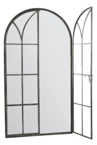 MirrorOutlet Metal Rustic Arched Opening Window Garden Mirror New 160cm X 85cm