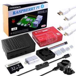 GeeekPi Raspberry Pi 4 4GB Complete Starter Kit with 32GB SD Card