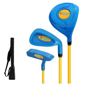 Golf Clubs Set for Kids 2-5 Years Old Golf Training Children's Boy Girl Beginner's Wood Iron Swing Putter with Golf Clubs Bag (Blue 4-5 with Bag)