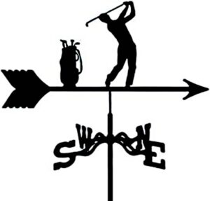 Weathervane Stainless Steel Outdoor Wind Vane Ornament Weather Vane For Garden Garage Dome Barn Decoration Wind Vane (Color : Golf)