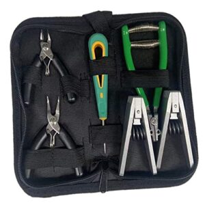 LOVIVER Pro Starting Stringing Clamp Tool Kit Spring Loaded Flying Clamp Restring Gripper Tennis Stringer Awl for Badminton Squash Tennis Racque