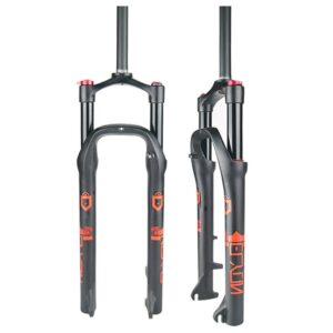 HSQMA MTB Bike Air Suspension Fork 26x4.0 Fat Bike Fork Travel 100mm 28.6mm Straight Front Fork Manual Lockout